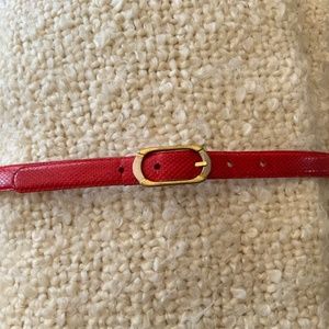 ANNE SHAUGNESSY 3/4 “ red snakeskin belt/S